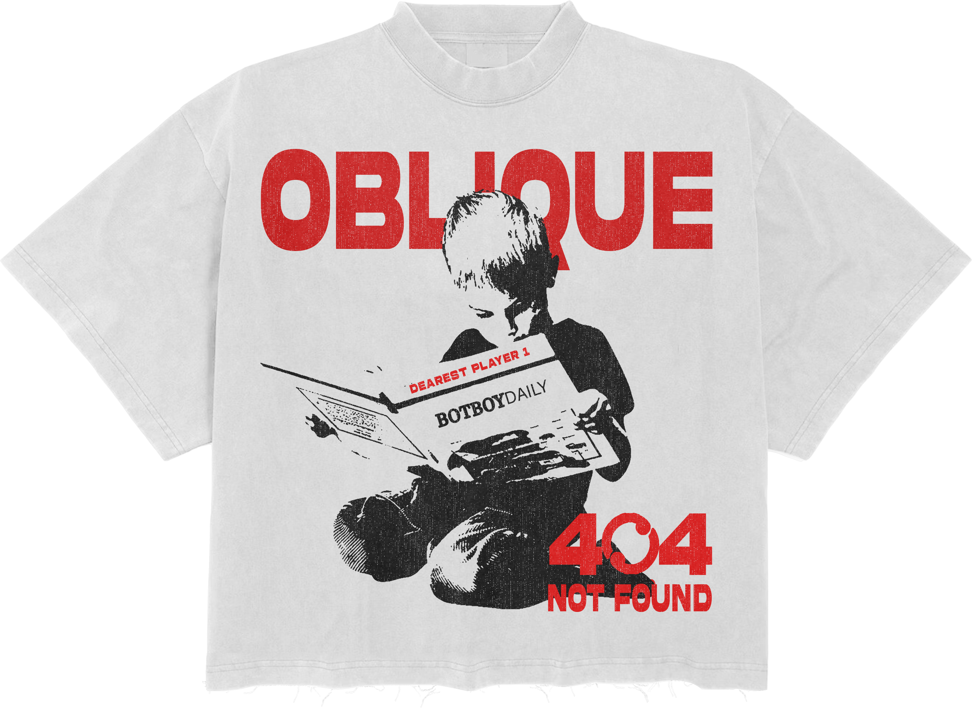 404 T-Shirt - White/Red